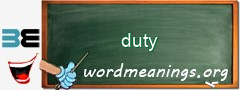 WordMeaning blackboard for duty